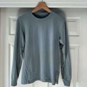 Uniqlo AIRism Men's Cotton Long Sleeve Blue T-Shirt S
